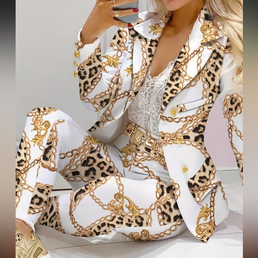 Leopard Print Women's Jumpsuit - Picture 5 of 15